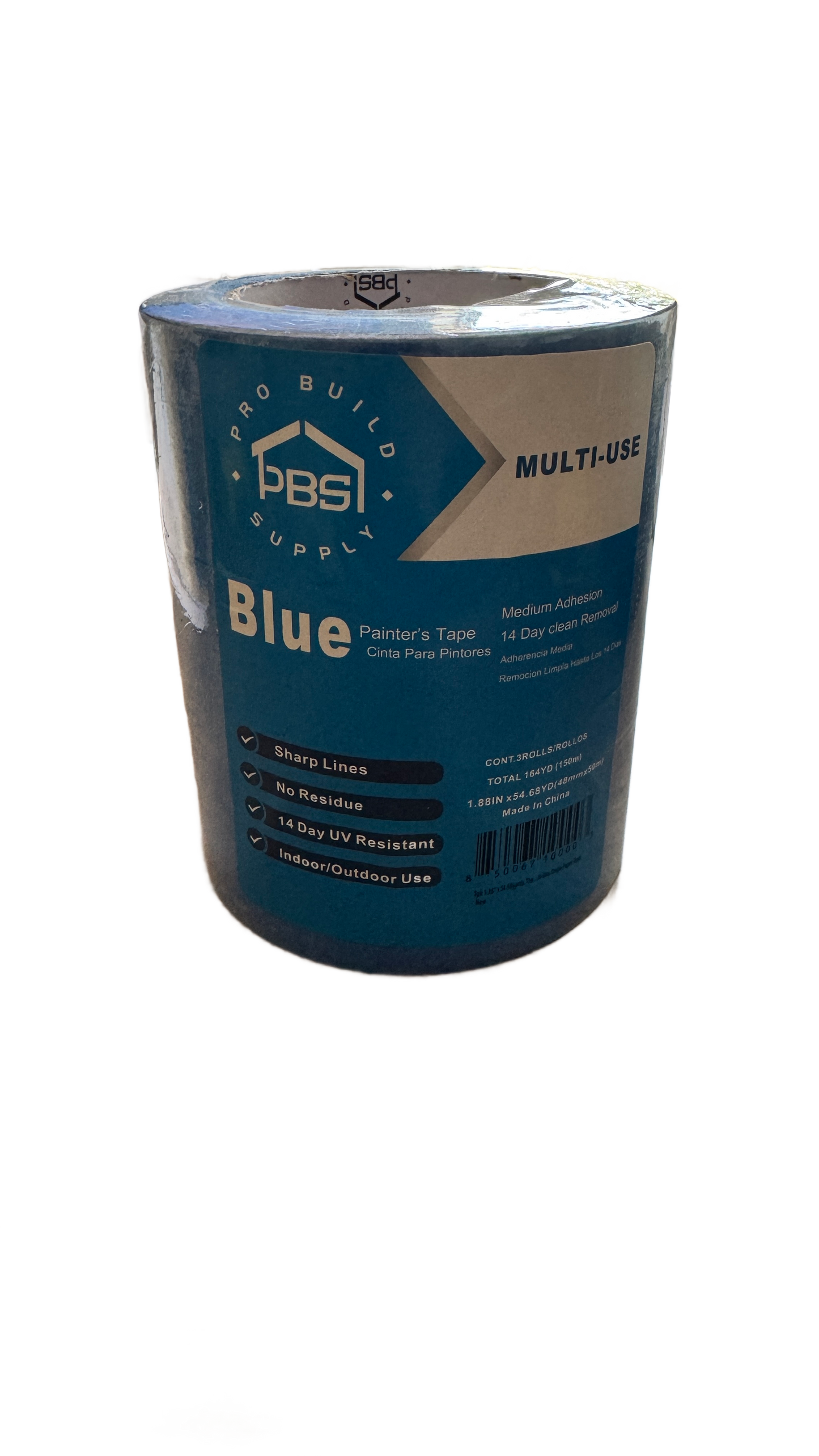 PBS Blue Masking Tape 1.88 in x 54 yds. 14 Day UV